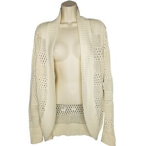 Element Open Knit Cardigan Small Cream Long Sleeve